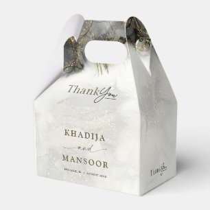 Modern Black Inked Gold Islamic Wedding Thank You Favor Box