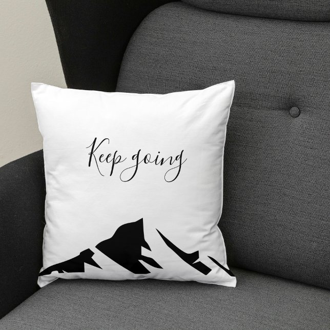Modern Black Keep Going Simple Throw Pillow (Creator Uploaded)