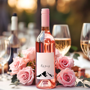 Modern Black Keep Going Simple Wine Label