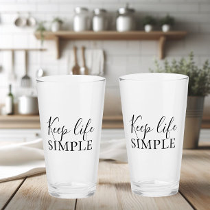 Modern Black Keep Life Simple Glass