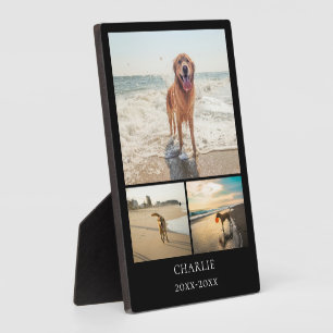 Modern Black Keepsake Custom Pet Collage Photo Plaque