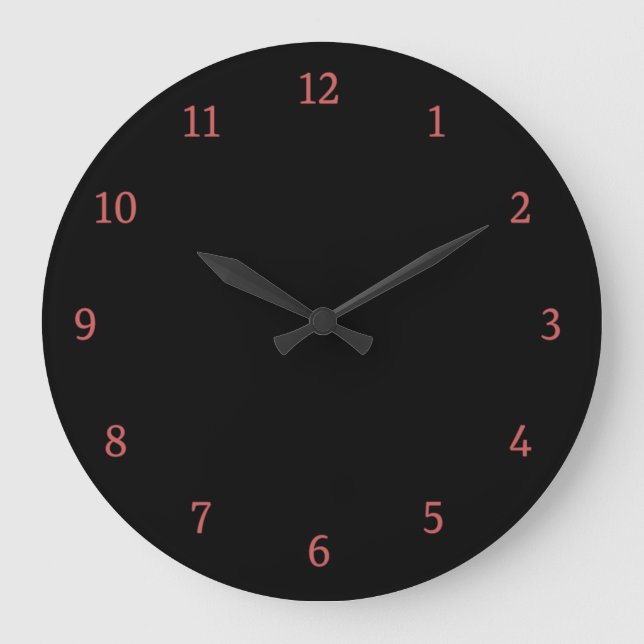 Modern black  large clock (Front)