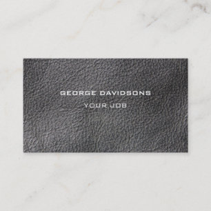 Modern black leather look professional trendy business card