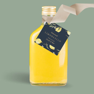 Modern Black Lemons Limoncello Event Wedding  Favour Tags