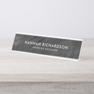 Modern Black Marble   Personalized Desk Name Plate