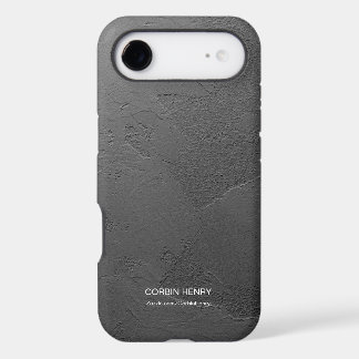 Modern Black Matte Textured Personalized Name