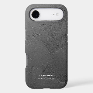 Modern Black Matte Textured Personalized Name