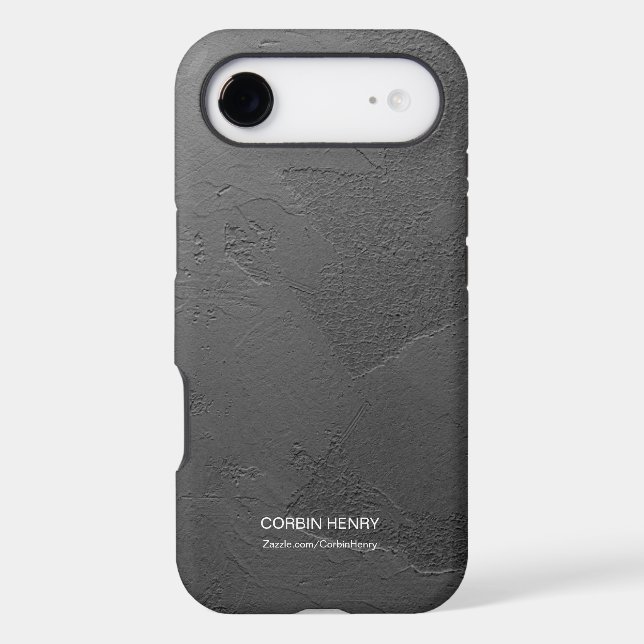 Modern Black Matte Textured Personalized Name (Back)