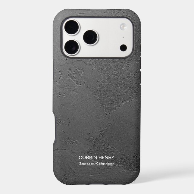 Modern Black Matte Textured Personalized Name (Back)
