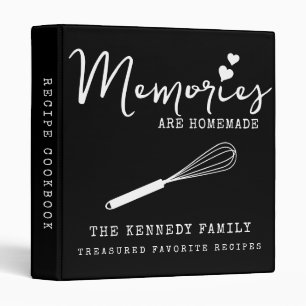 Modern Black Memories are Homemade Recipe Cookbook Binder