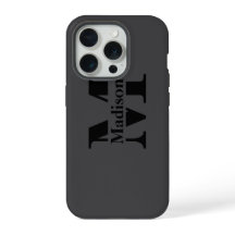Modern black minimal monogram Case-Mate