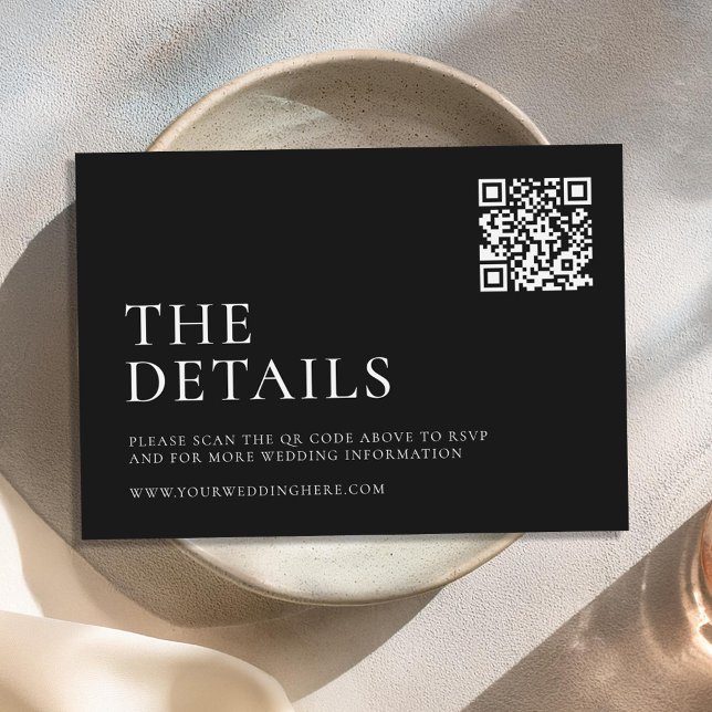 Modern Black Minimal Wedding Enclosure Card (Creator Uploaded)