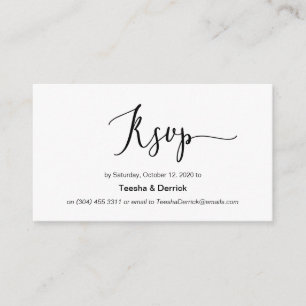 Modern black minimalism font, Wedding RSVP Enclosure Card
