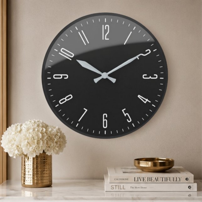 Modern Black Minimalist Custom Contemporary Office Large Clock (Creator Uploaded)