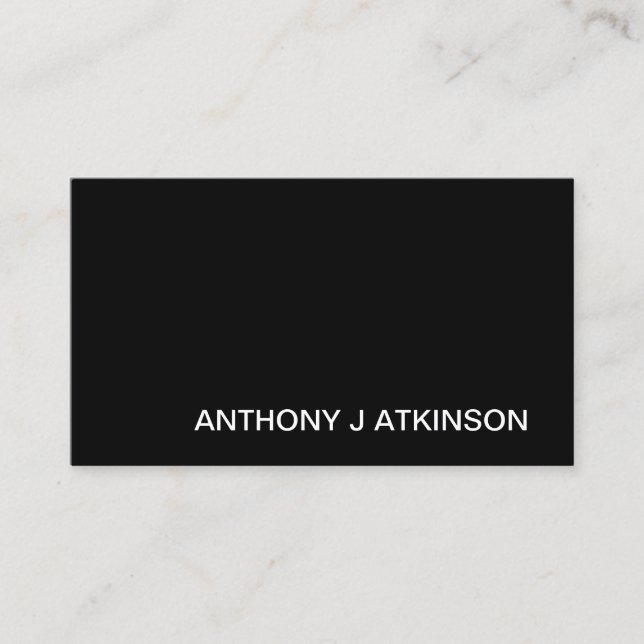 Modern Black Minimalist Professional Simple Business Card (Front)