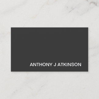 Modern Black Minimalist Professional Simple Business Card