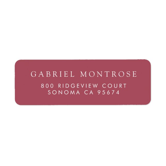 Modern Black Minimalist Terracotta Return Address  (Front)