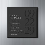 Modern Black Minimalist Wedding Magnet<br><div class="desc">Easily personalize your wedding save the date cards with this editable template. Features minimal elegant typography design in black colour.</div>