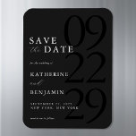Modern Black Minimalist Wedding Save the Date Magnet<br><div class="desc">Create your own personalized your wedding save the date magnets with this editable template. Features minimal elegant typography design in black colour.</div>