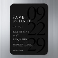 Modern Black Minimalist Wedding Save the Date