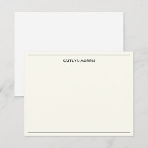 Modern Black Monogram Casual Ultra Pale Yellow Card