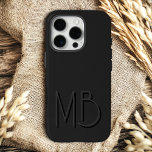 Modern Black Monogram Initials Contemporary iPhone 16 Pro Case<br><div class="desc">Modern Black Monogram Initials Contemporary Phone 16 Pro Cases features a your custom personalized monogram in modern script typography. Perfect for family and friends for birthdays,  Christmas,  holidays,  Mother's Day,  Father's Day and more. Designed by ©2024 Evco Holidays www.zazzle.com/store/evcoholidays</div>