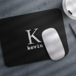 Modern black monogram name personalized mouse pad<br><div class="desc">Man monogram and name create your own mousepad template in simple black and white. You can change background and text colours by selecting customize option. It can be a special gift for a boyfriend,  husband,  son,  dad,  groom,  best man for a birthday,  wedding,  Christmas,  or graduation.</div>