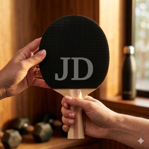 Modern Black Monogram  Ping Pong Paddle