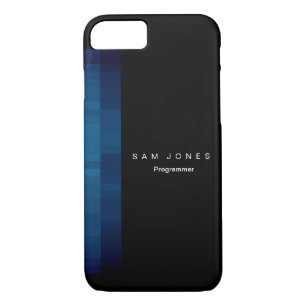 Modern Black N Blue Pixel Case-Mate iPhone Case