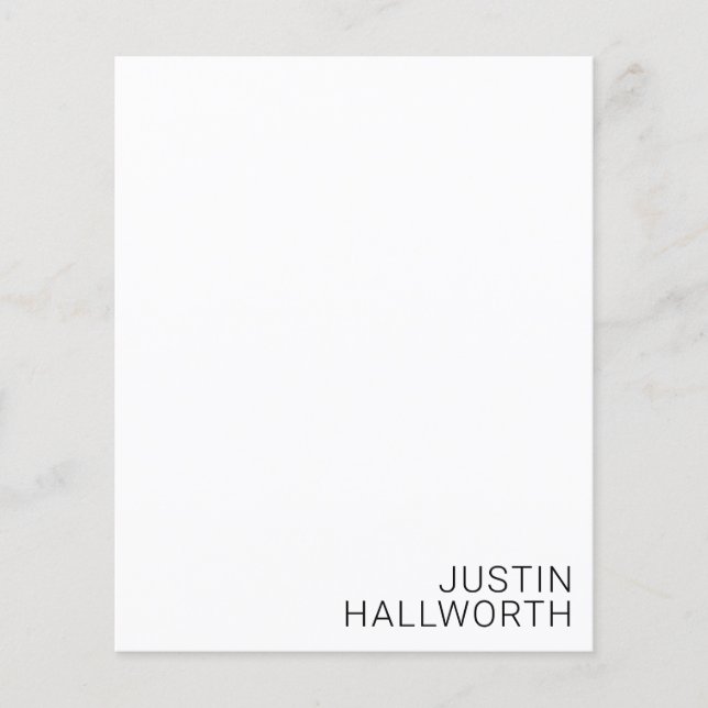 Modern Black Name on White (Front)