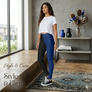 Modern Black Navy Blue Leggings Sleek Active Style