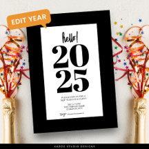 Modern Black New Years Party Invitation