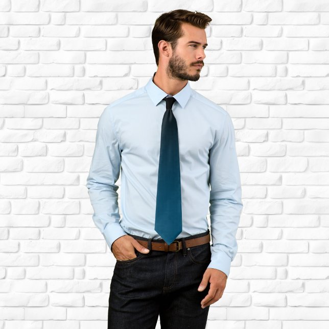 Modern Black Ocean Blue Ombre Tie (Modern Black Ocean Blue Ombre Neck Tie)
