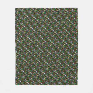 Modern Black Opal Jewel Pattern Fleece Blanket