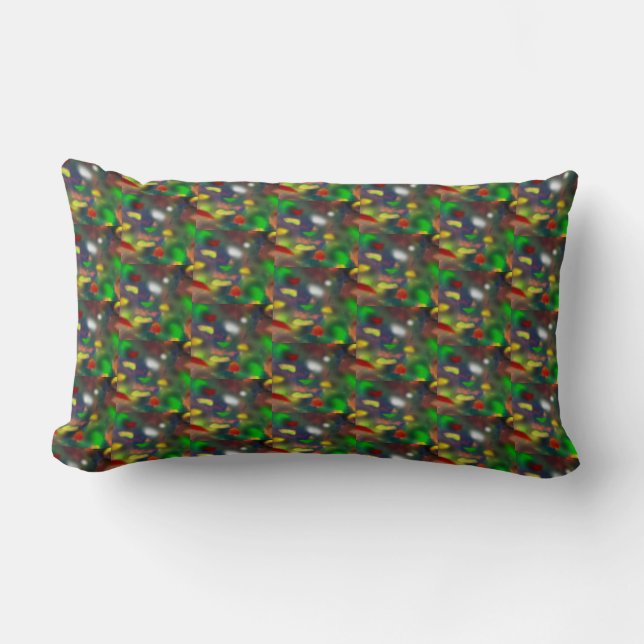 Modern Black Opal Pattern Lumbar Pillow (Front)