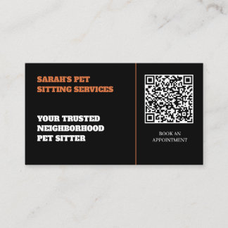 Modern Black & Orange Customizable QR code Business Card
