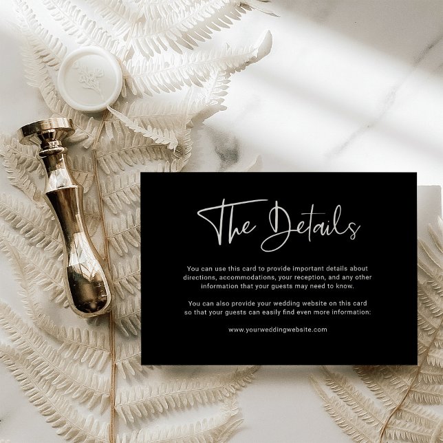 Modern Black Overlay | Wedding Details Enclosure Card (Creator Uploaded)