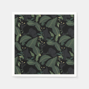 Modern black panther napkin