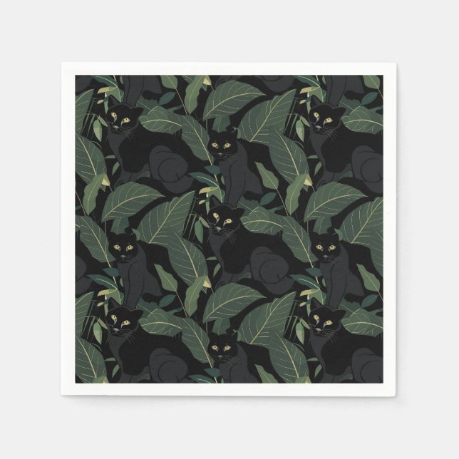 Modern black panther napkin (Front)
