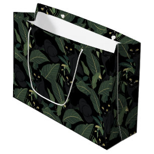 Modern black panther pattern large gift bag