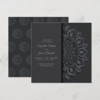 Modern Black Paper cut Mandala Peekaboo Wedding