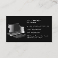 Modern Black PC Technology - Business Card