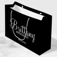 Modern Black Personalized Bridesmaids