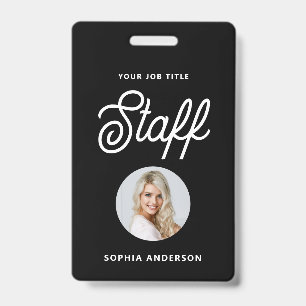 Modern Black   Photo and Trendy Script Badge
