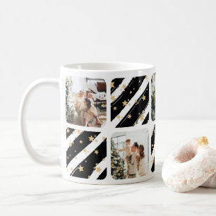 Modern Black Photo Christmas Holiday Coffee Mug