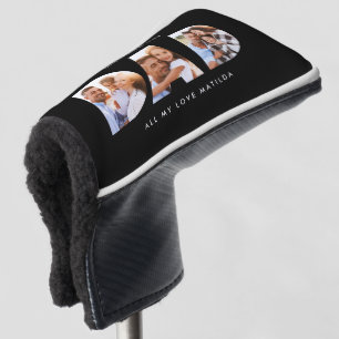 Modern Black Photo Golf Personalized Gift for Dad Head Cover