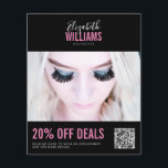 Modern Black Pink Beauty Salon Promo Deals QR Code Flyer<br><div class="desc">Modern Black Pink Beauty Salon Promo Deals QR Code Flyer</div>