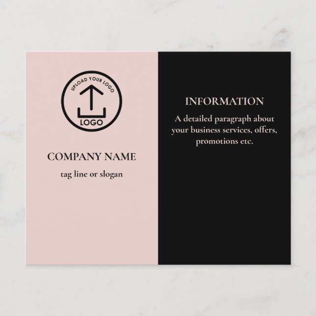 Modern Black Pink Promotional Business Logo Flyer (Front)