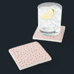 Modern black pink watercolor cute polka dots stone coaster<br><div class="desc">Modern black and pink watercolor cute polka dots pattern. An elegant, cute, stylish modern watercolor hand-painted polka dots design on a pastel pink background. Get this girly, trendy, pastel colors, simple design for her or anyone on any occasion.</div>