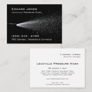 Modern Black Power Pressure Wash Business Card